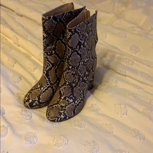 Snake print booties